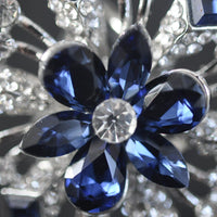 Scarf Ring, Clear & Blue crystal
