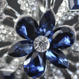 Scarf Ring, Clear & Blue crystal