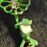 Frog on Lilly Leaf, Green with diamante