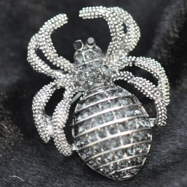 Spider, Silver / Diamante