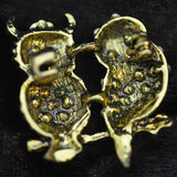 Owls on a branch, Black & Gold