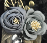 Rose, Double Grey Silk Fabric  NEW ARRIVAL