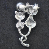 Cats, silver/crystal