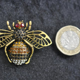 Bumble Bee, gold/black diamante