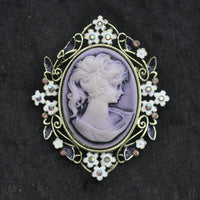 Cameo, silver/white flower