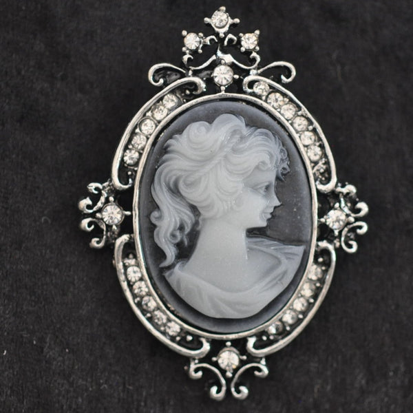 Cameo, silver/clear crystal