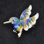 Hummingbird in blue enamel and clear Crystal, A6/11-3