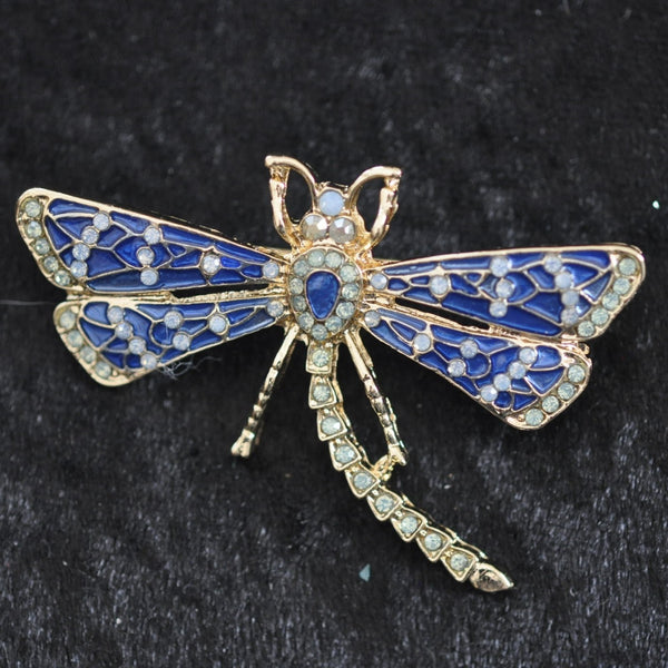 Dragonfly, blue enamel