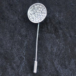 Pin, silver clear crystal