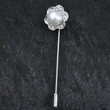 Pin, silver pearl