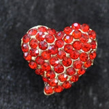 Heart, small red diamante crystal