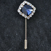 PIn, gold, blue clear crystal