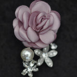 Flower, fabric crystal, Purple / silver  NEW ARRIVAL