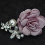 Flower, fabric crystal, Purple / silver  NEW ARRIVAL