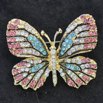 Butterfly, pink blue diamante