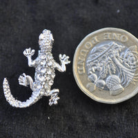 Lizard, silver miniature
