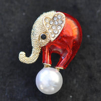 Elephant on ball, red,