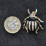 Scarab Beetle, Black & Crystal