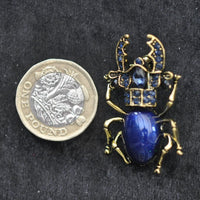 Scarab Beetle, Blue enamel  NEW ARRIVAL