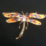 Dragonfly, Gold, Orange & Crystal, A6/11-12
