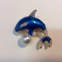 Jumping enamelled/crystal Dolphin, A6/11-10