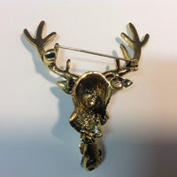 Stags head, Gold with crystal, A6/11-19