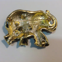 Large Elephant in black enamel with crystals, A6/11-20