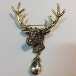Stags head, Gold with crystal, A6/11-19